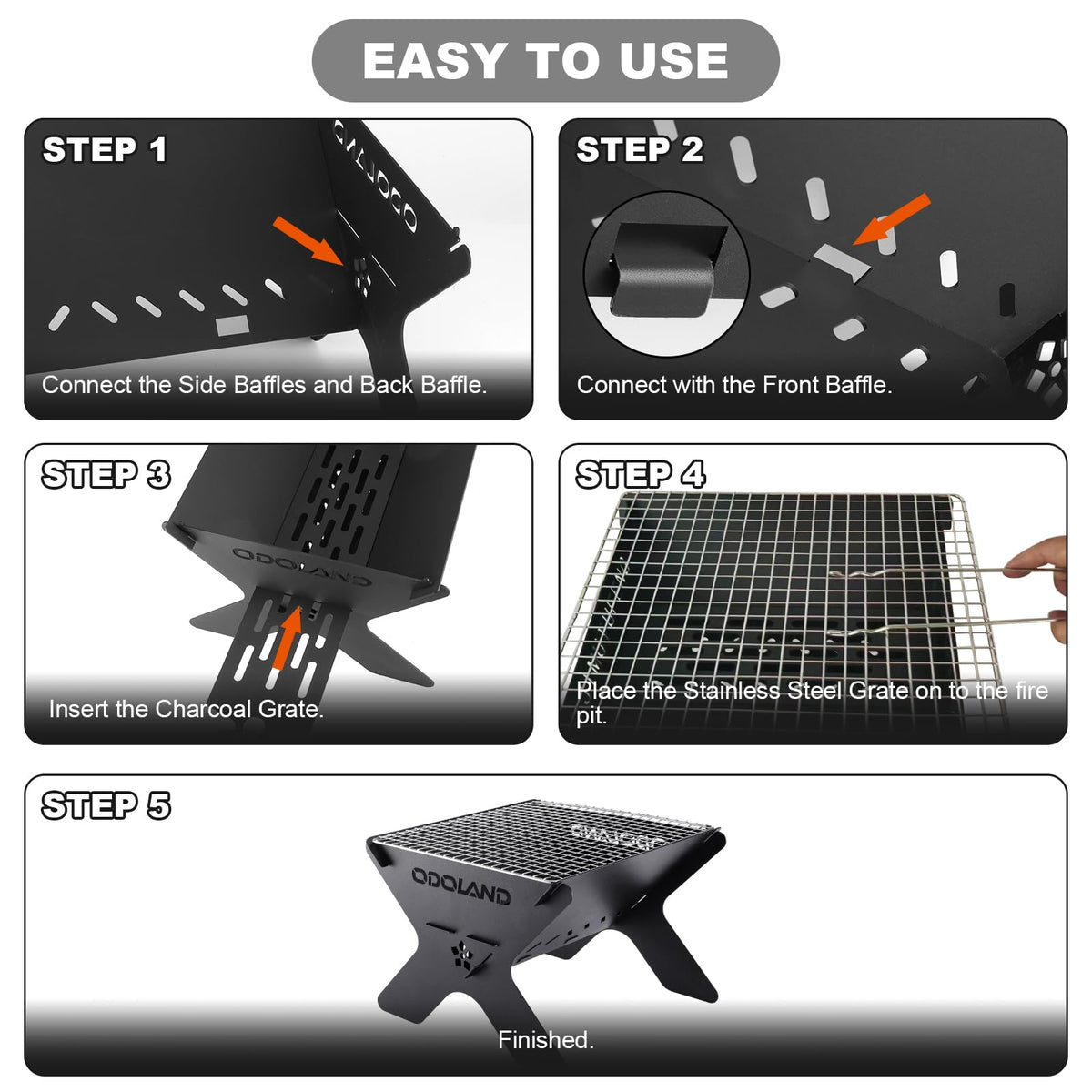 Odoland wood and charcoal capable grill for versatile outdoor cooking.
