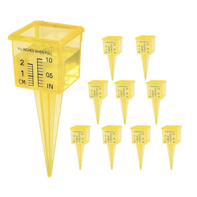 ODOME rain gauge with wide mouth in yellow for easy outdoor readings.