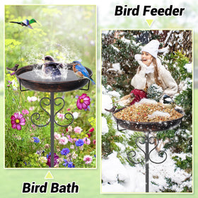 ODSNANIE 40.5 inch tall bird bath fits spacious yards and patios