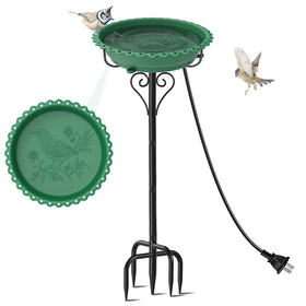ODSNANIE 40-Inch outdoor bird bath in setup enhances bird watching in your garden.