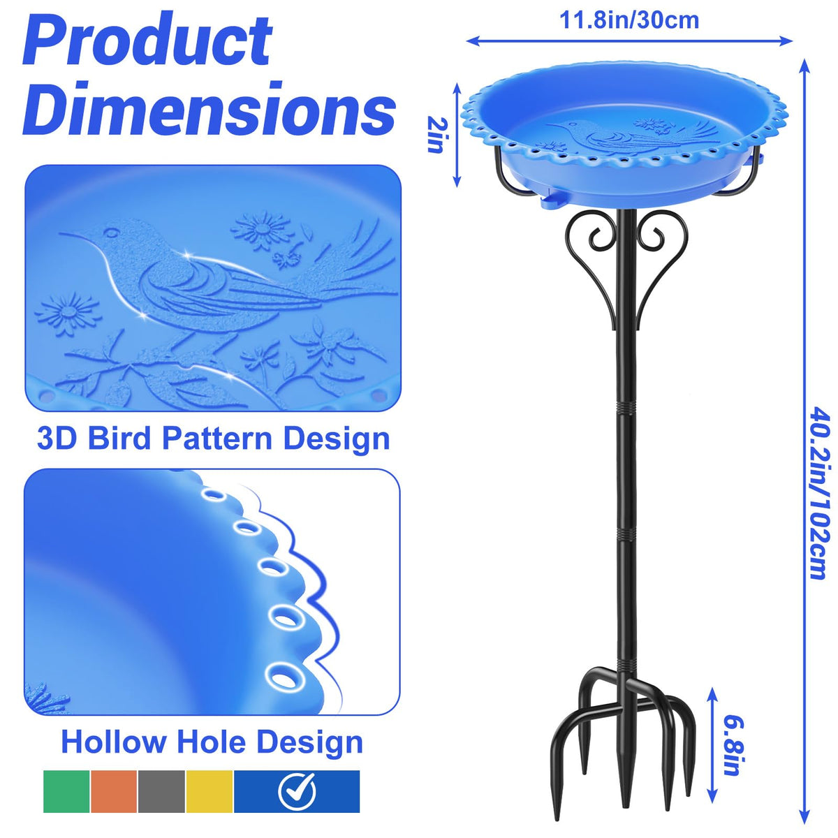 ODSNANIE Dual-function bird bath and feeder bowl for versatile outdoors