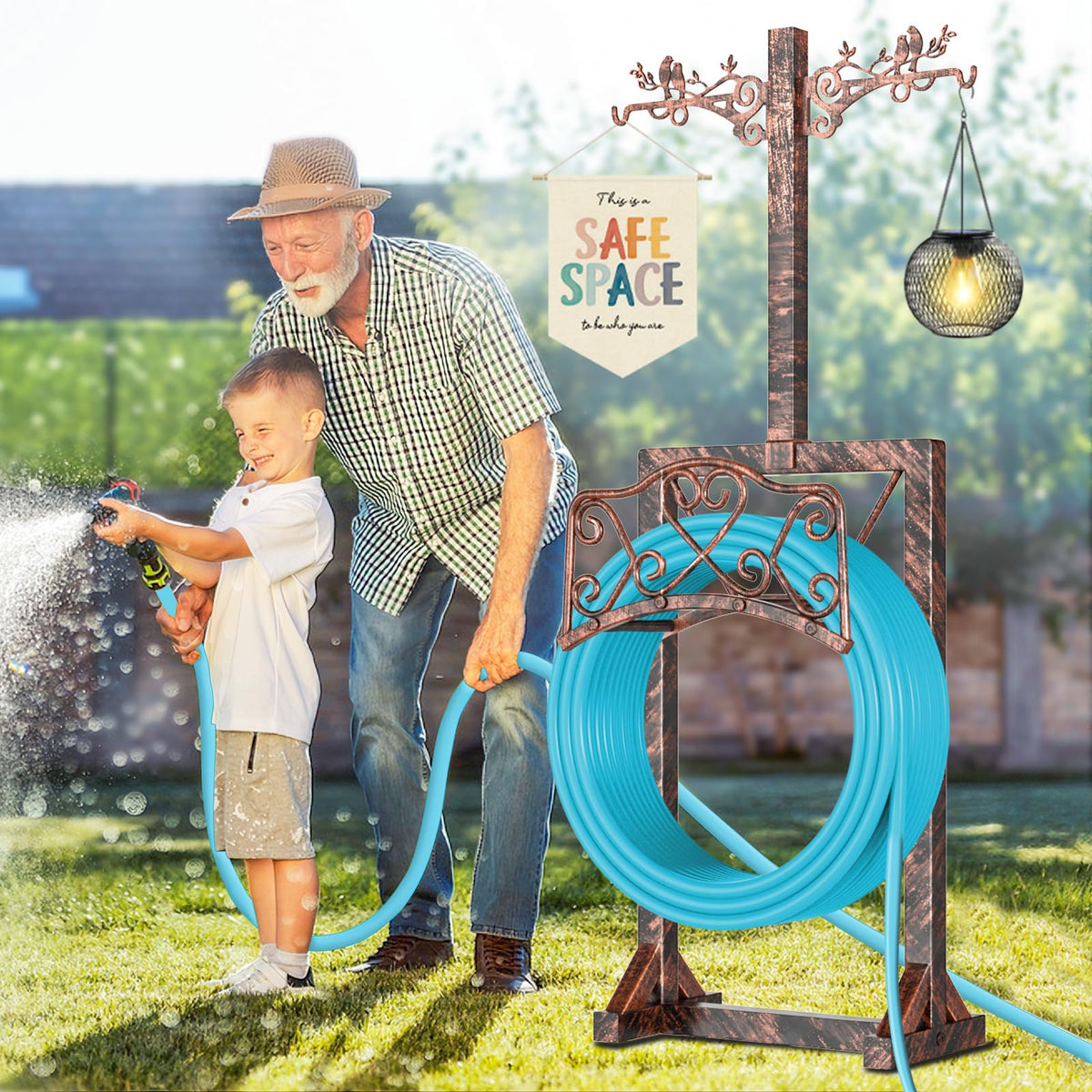 ODSNANIE garden hose holder 5 anchor points ensure stable, wobble-free storage