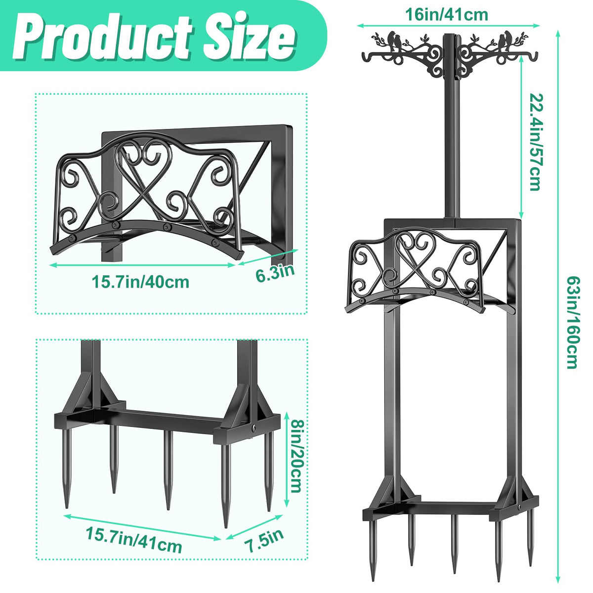ODSNANIE powder-coated metal design resists weather for lasting outdoor use.