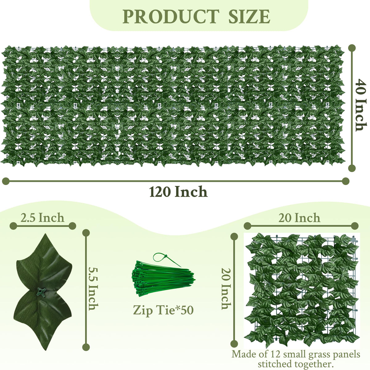 ODTORY ivy leaf texture close-up – realistic look with UV protection.