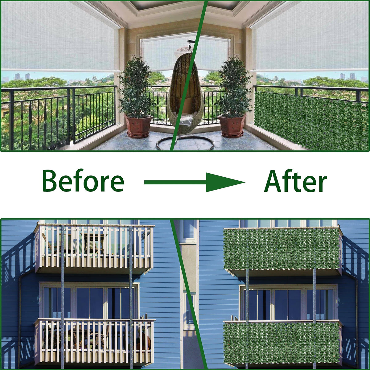 ODTORY privacy fence screen installs easily on wood or chain-link fences