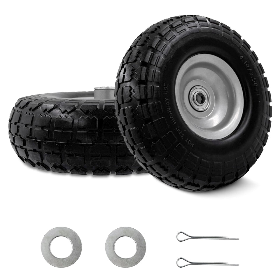 OEBYZWSL 10-inch solid tire side view for wheelbarrows and carts.