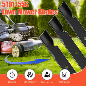 OEM Upgrade 5101755S blade in-use on a mower showing efficiency gains