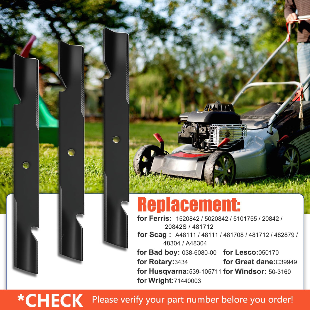 OEM Upgrade 5101755S blade thick design boosts strength and longevity