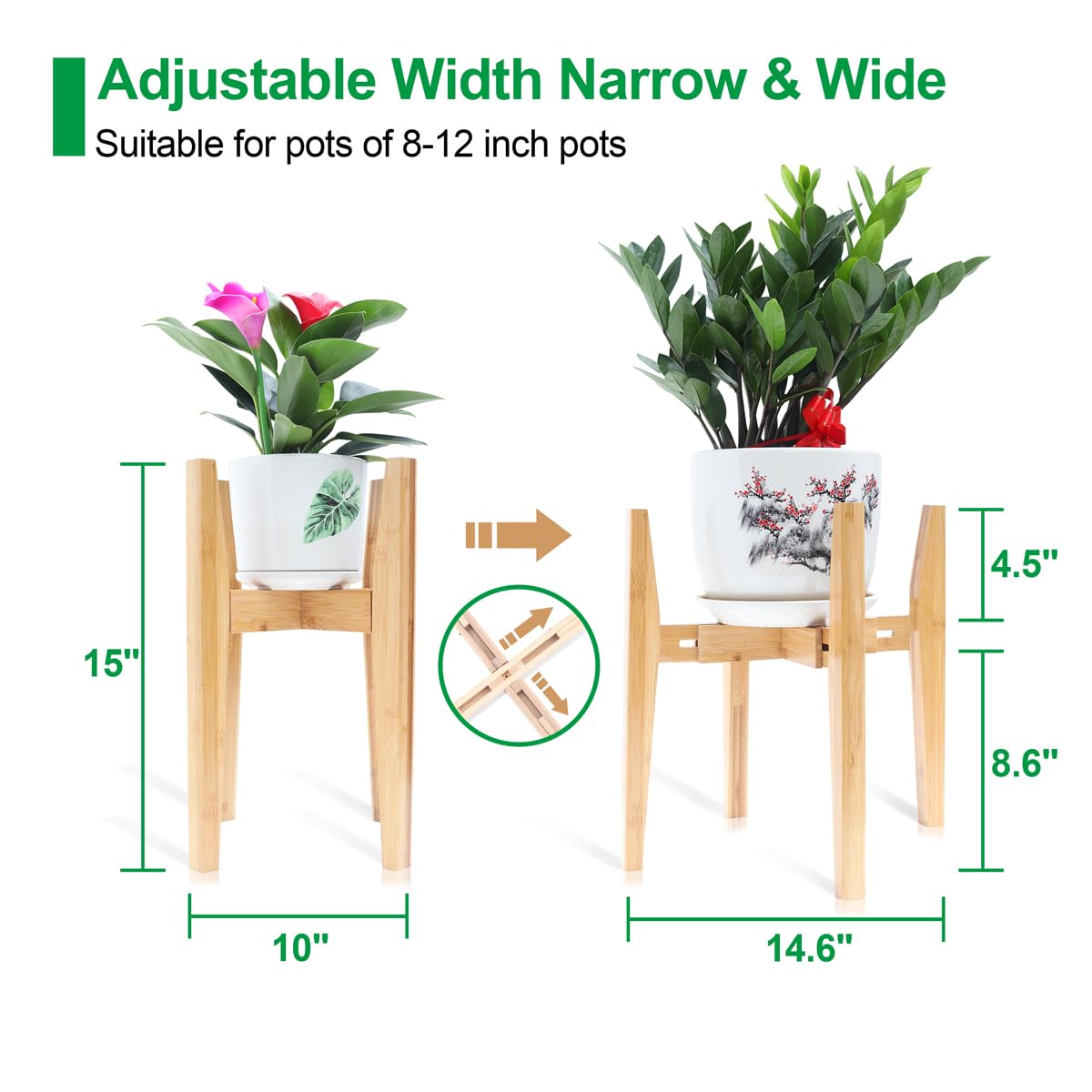 OERGKE bamboo plant stand assembly is quick with included tools.