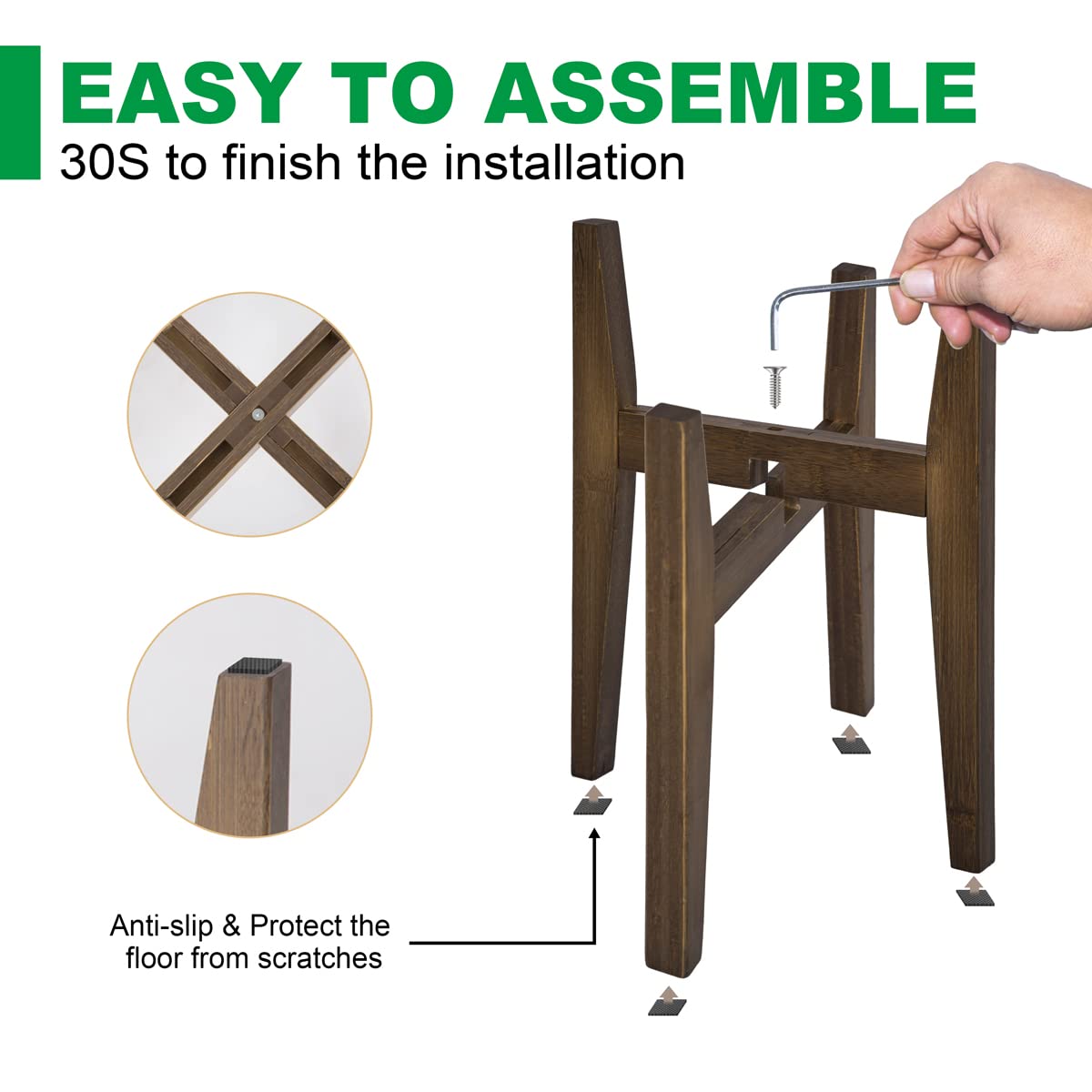 OERGKE walnut finish stand complements furniture with warm tones