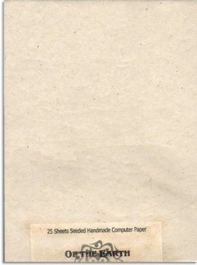 Of The Earth seed paper 25 sheets ready for desktop printing and planting.