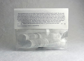 Eco-friendly wedding favor seed paper heart tag with mixed blooms