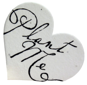 Of The Earth seed paper heart tag with wildflower seeds ready to plant