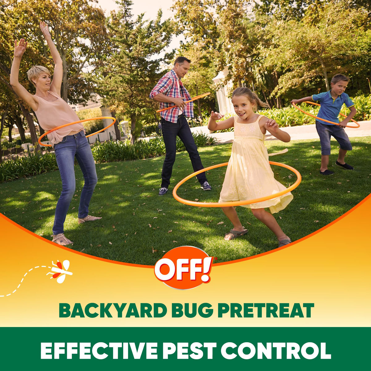 OFF! Backyard Bug Control pretreatment applied before outdoor hosting.