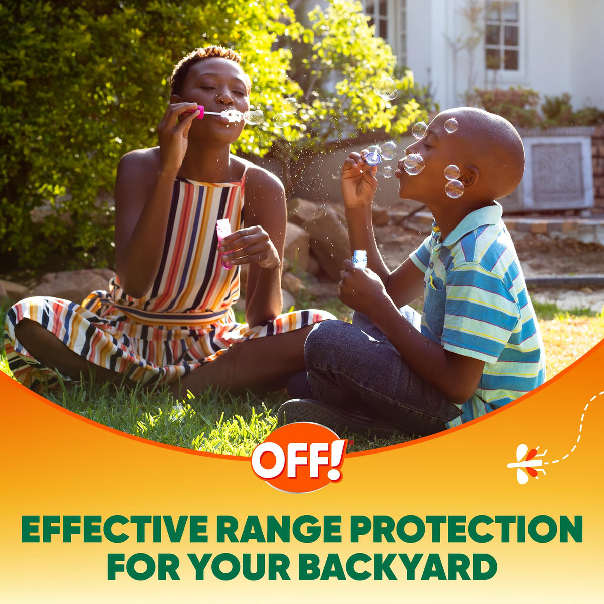 OFF! Backyard Bug Control label and directions for safe outdoor use.