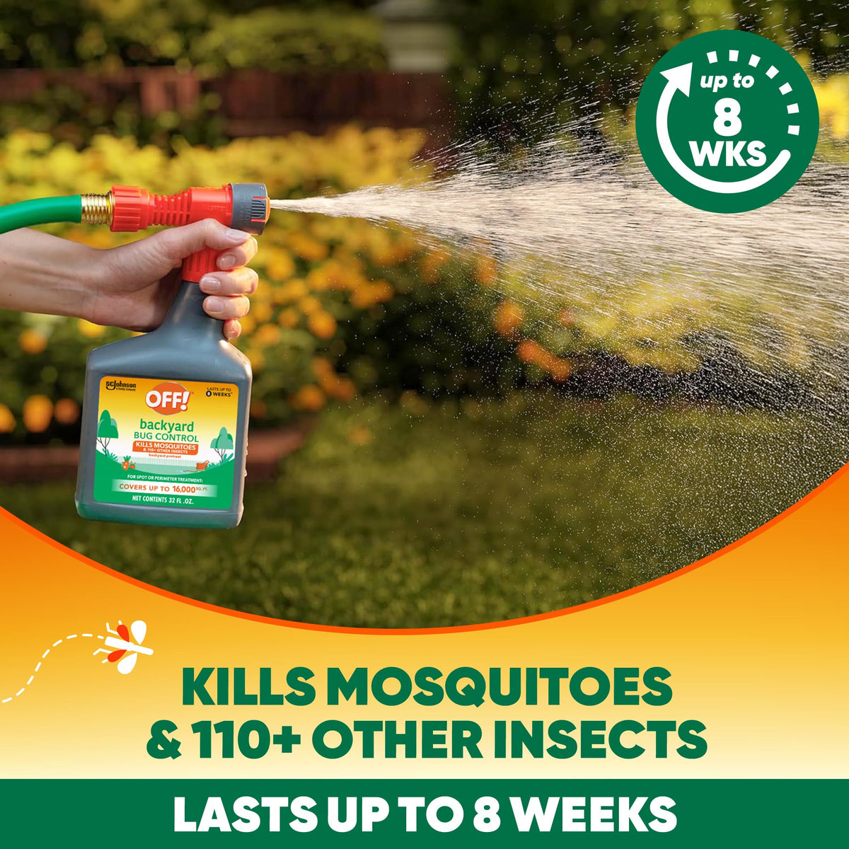 OFF! Backyard Bug Control on backyard trees showing spray coverage.