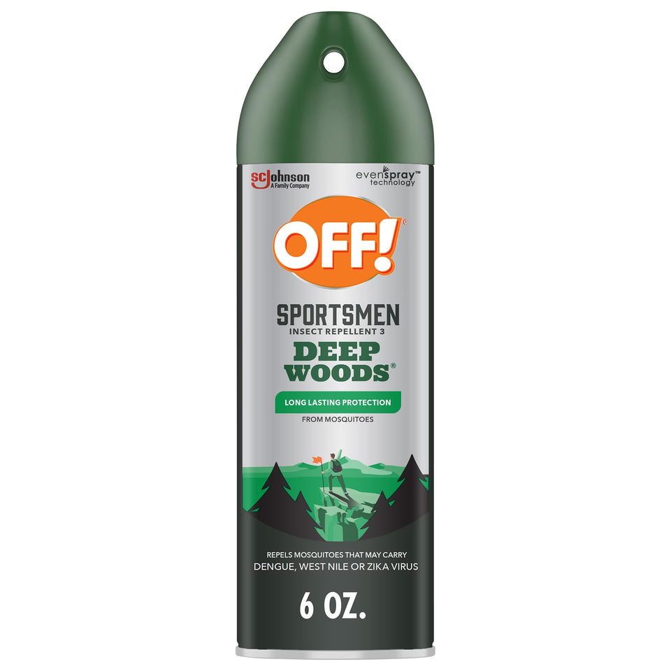OFF! Deep Woods Sportsmen Insect Repellent III bottle ready for outdoor protection.