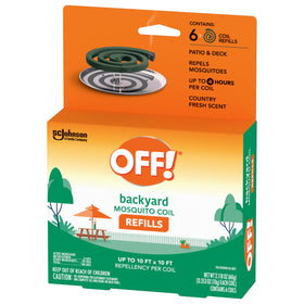 OFF! coil burning outdoors demonstrates scent and area coverage in real-world conditions