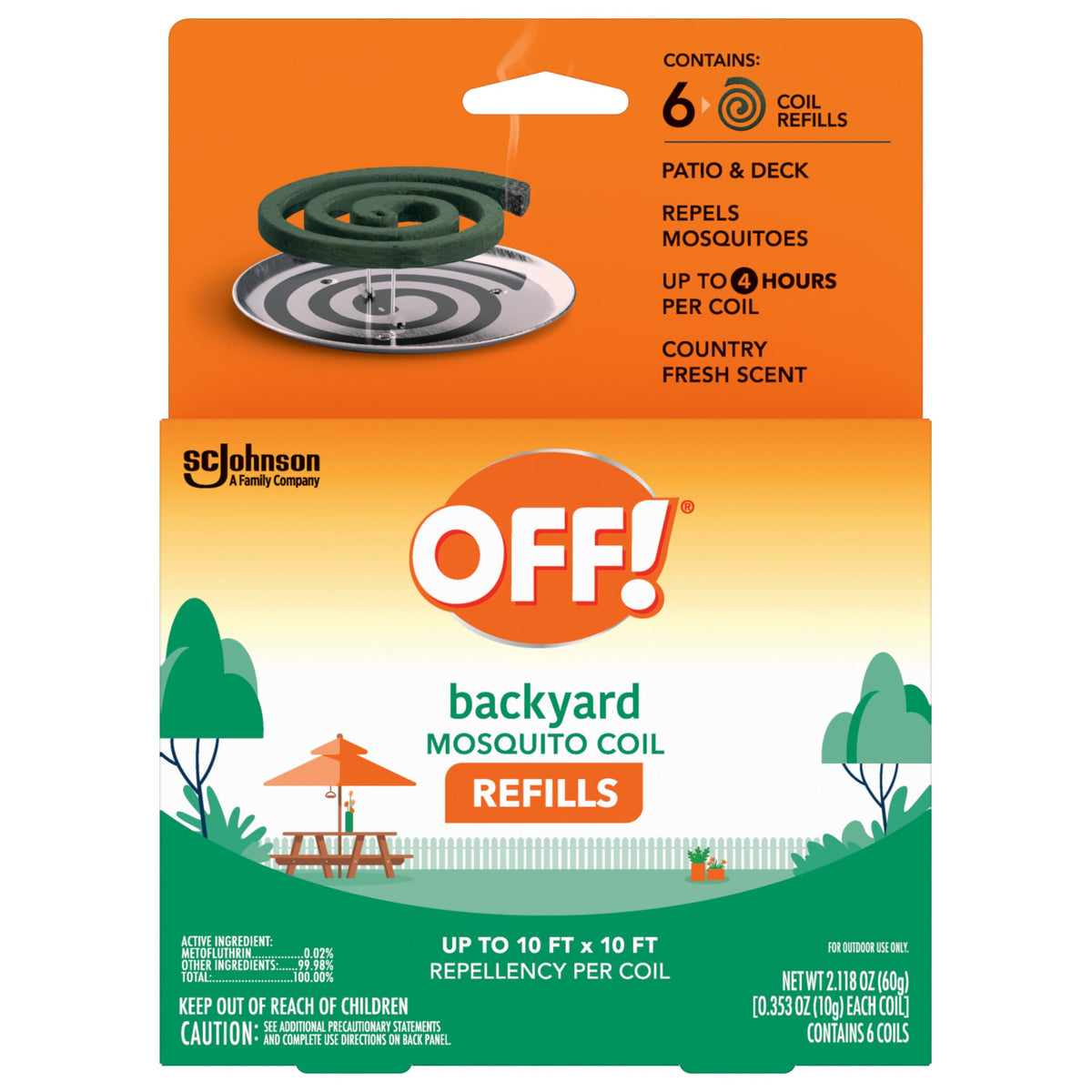 OFF! refill pack back view highlighting compact packaging for easy storage