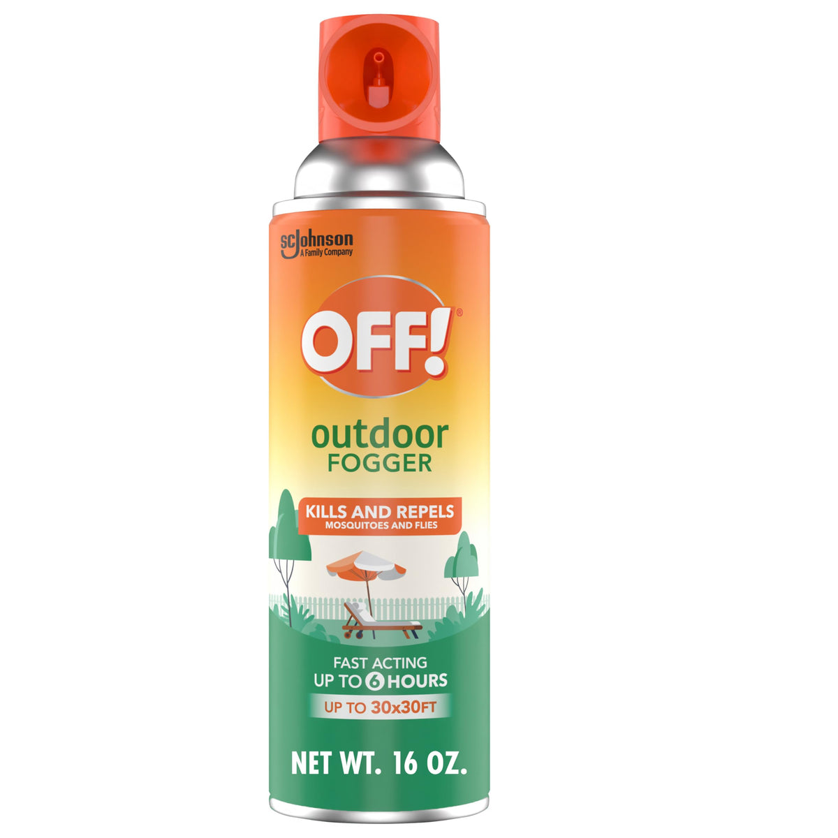 OFF! Outdoor fogger packaging shown, ready to protect your patio from insects.