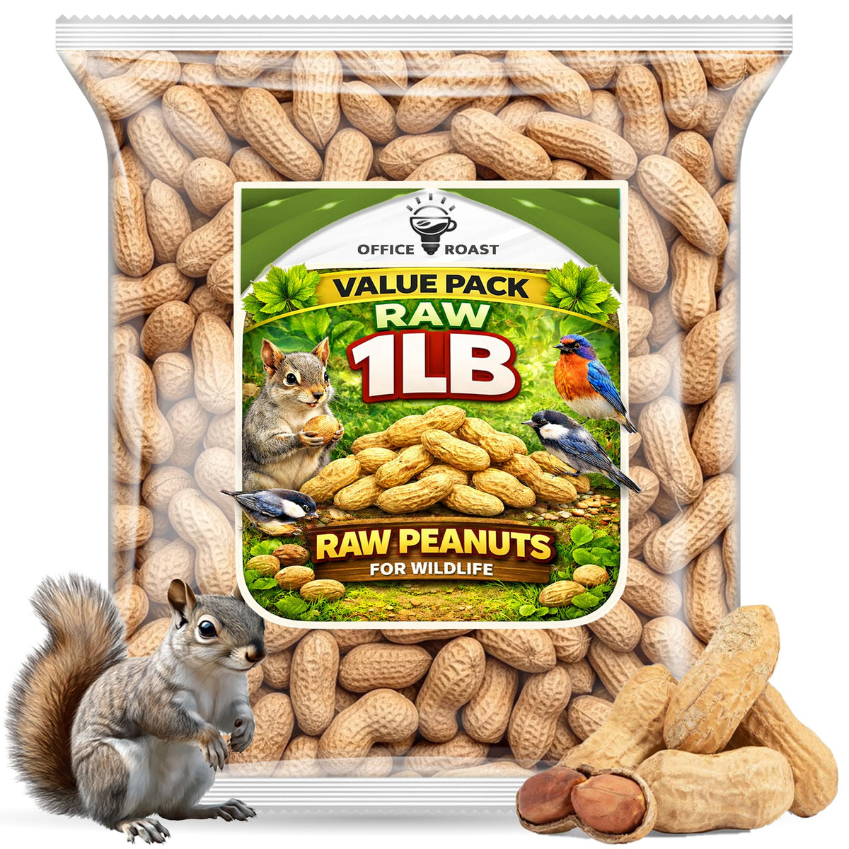 Office Roast raw peanuts in shell for snacking and easy storage.