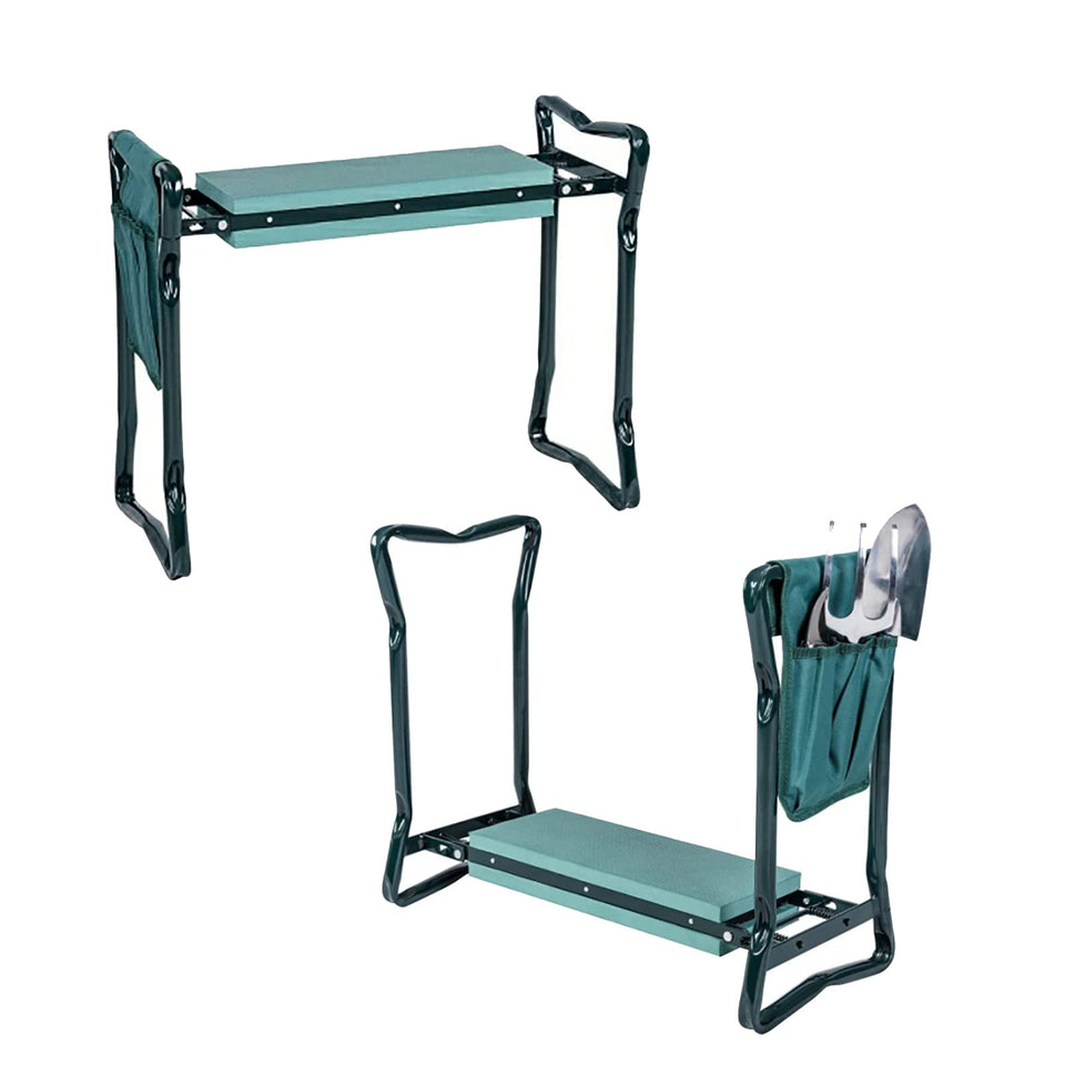 OfficeJOY garden kneeler-seat in use, showing 2-in-1 comfort for gardening.