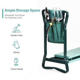 OfficeJOY lightweight 6-lb kneeler demonstrates portability around the yard.