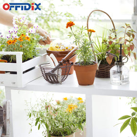OFFIDIX glass bottle with bronze top pump is easy to refill and clean.