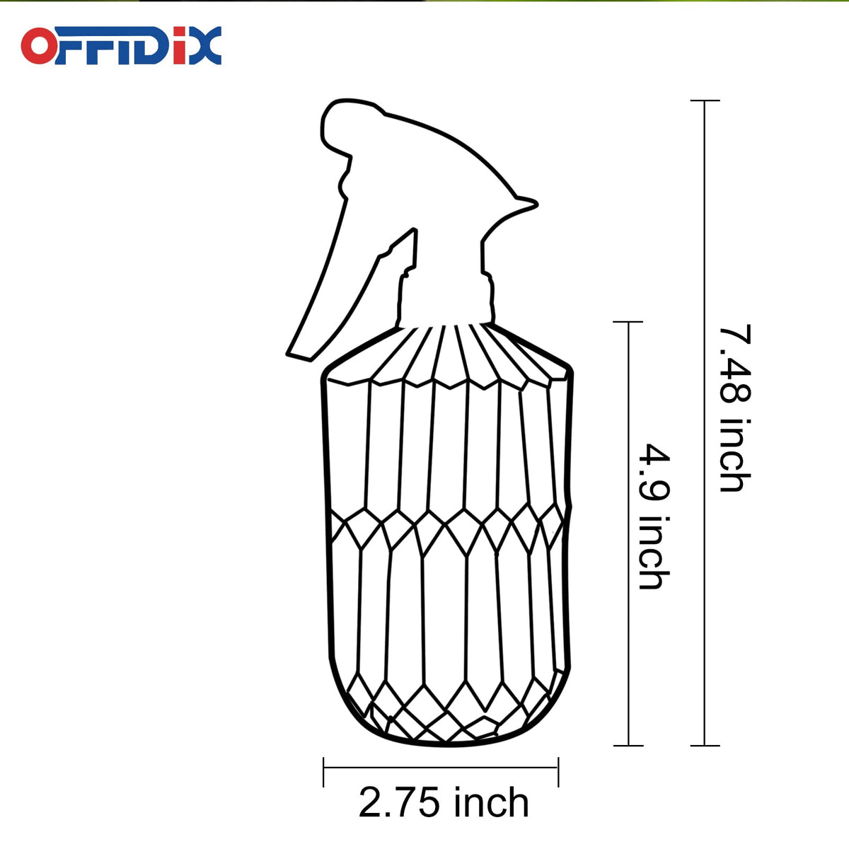 OFFIDIX glass spray bottle 0.43L ready for precise misting and watering