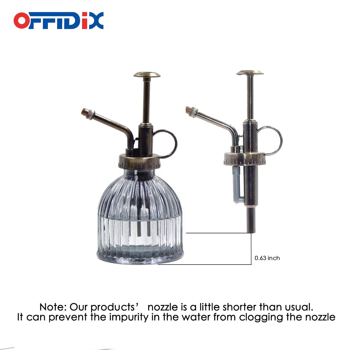 OFFIDIX Plant Mister fine mist nozzle provides even coverage for succulents.