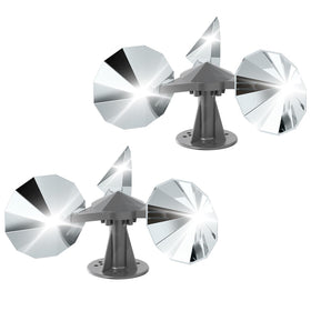 OFFO Bird Scare Reflector front blades deter birds around outdoor spaces.