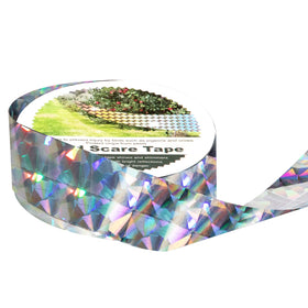 OFFO Bird Scare Tape glints in the sun to deter birds from fruit trees.