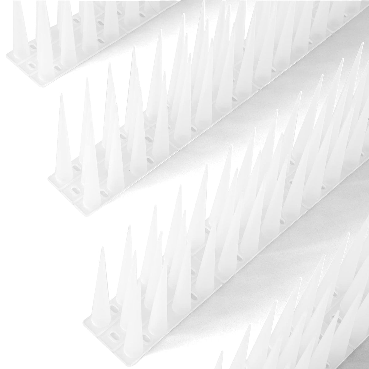 OFFO Bird Spikes with 4-inch coverage deter perching on window sills.