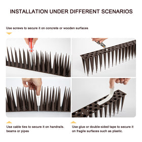 OFFO 8ft length Bird Spikes cover wide exterior areas like roofs.