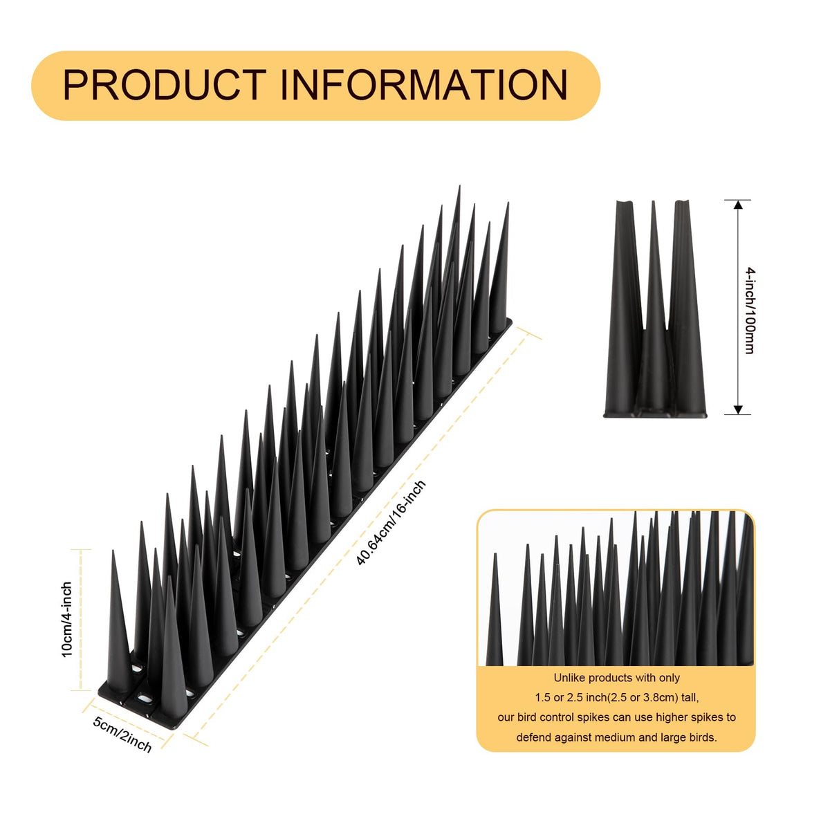 OFFO Bird Spikes ideal for balconies, keeping ledges clean and pest-free.