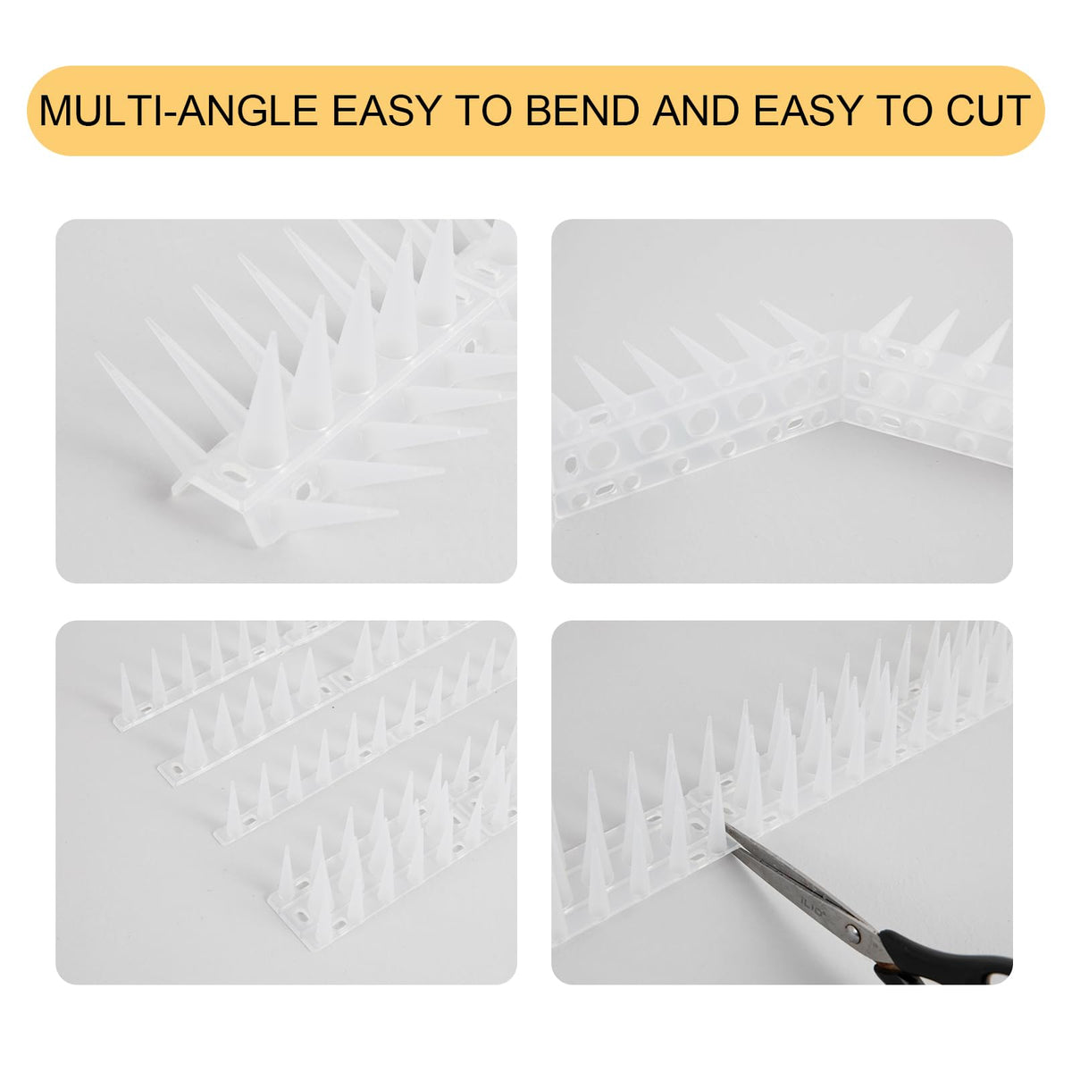 OFFO Bird Spikes bendable base can be cut to fit irregular spaces