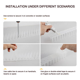 OFFO spikes with flexible base cut to fit irregular edges