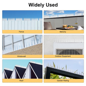 OFFO Bird Spikes frosted white color blends with exterior surfaces