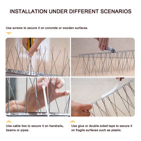 OFFO Bird Spikes on gutter edge keep gutters clean.