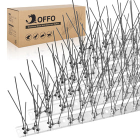 OFFO Bird Spikes pre-assembled on a window sill for quick, humane deterrence.