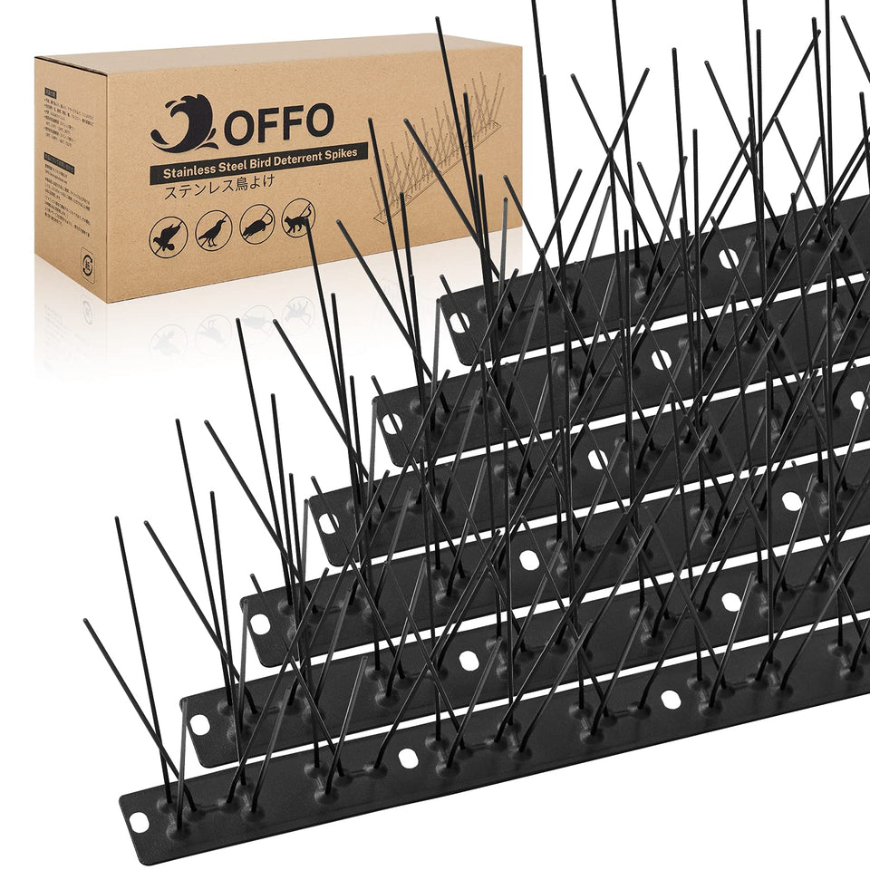 OFFO Black Bird Spikes pre-assembled for instant installation deterring pigeons