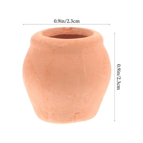 OFFSCH mini ceramic pot orange side view, compact display for desktop decor.