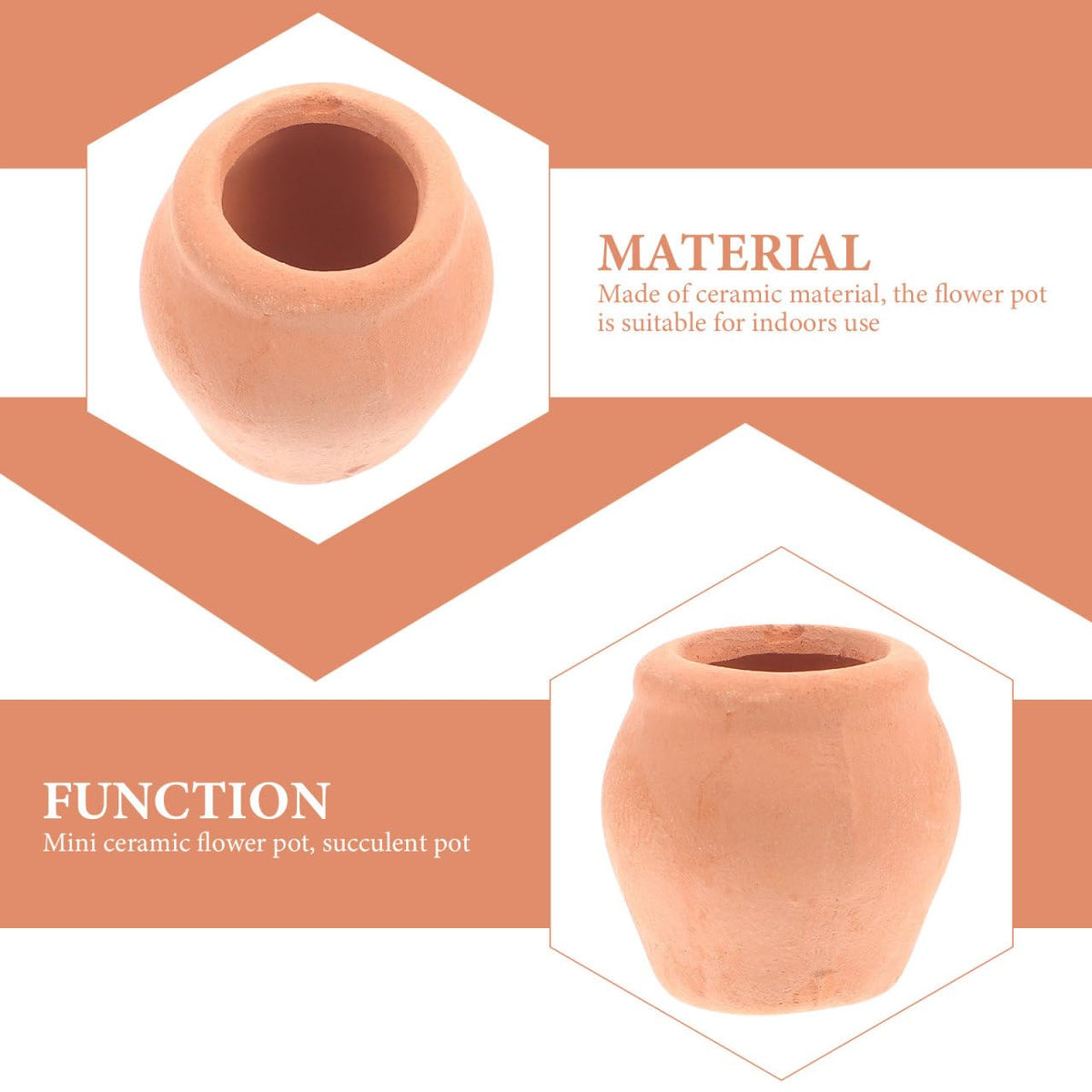 OFFSCH orange ceramic pot display for real or artificial plants.