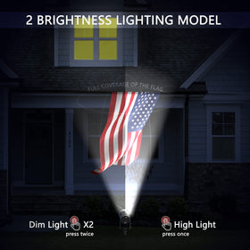 Ofuray solar flag pole light dual modes for day and night display