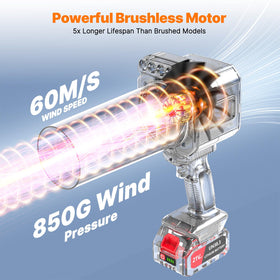 OGERY blower brushless motor 480W close-up shows high performance.