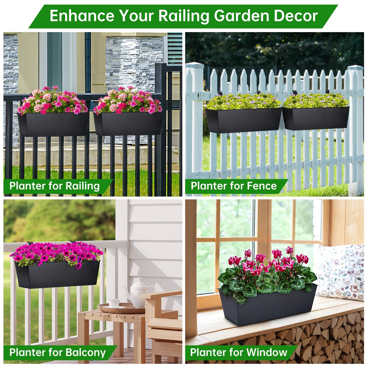 OGIMA 3-pack railing planters preparing a cohesive vertical garden