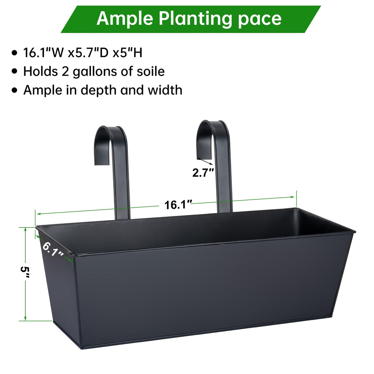 OGIMA railing planter drainage holes support root hydration and aeration