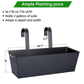 OGIMA railing planter drainage holes support root hydration and aeration