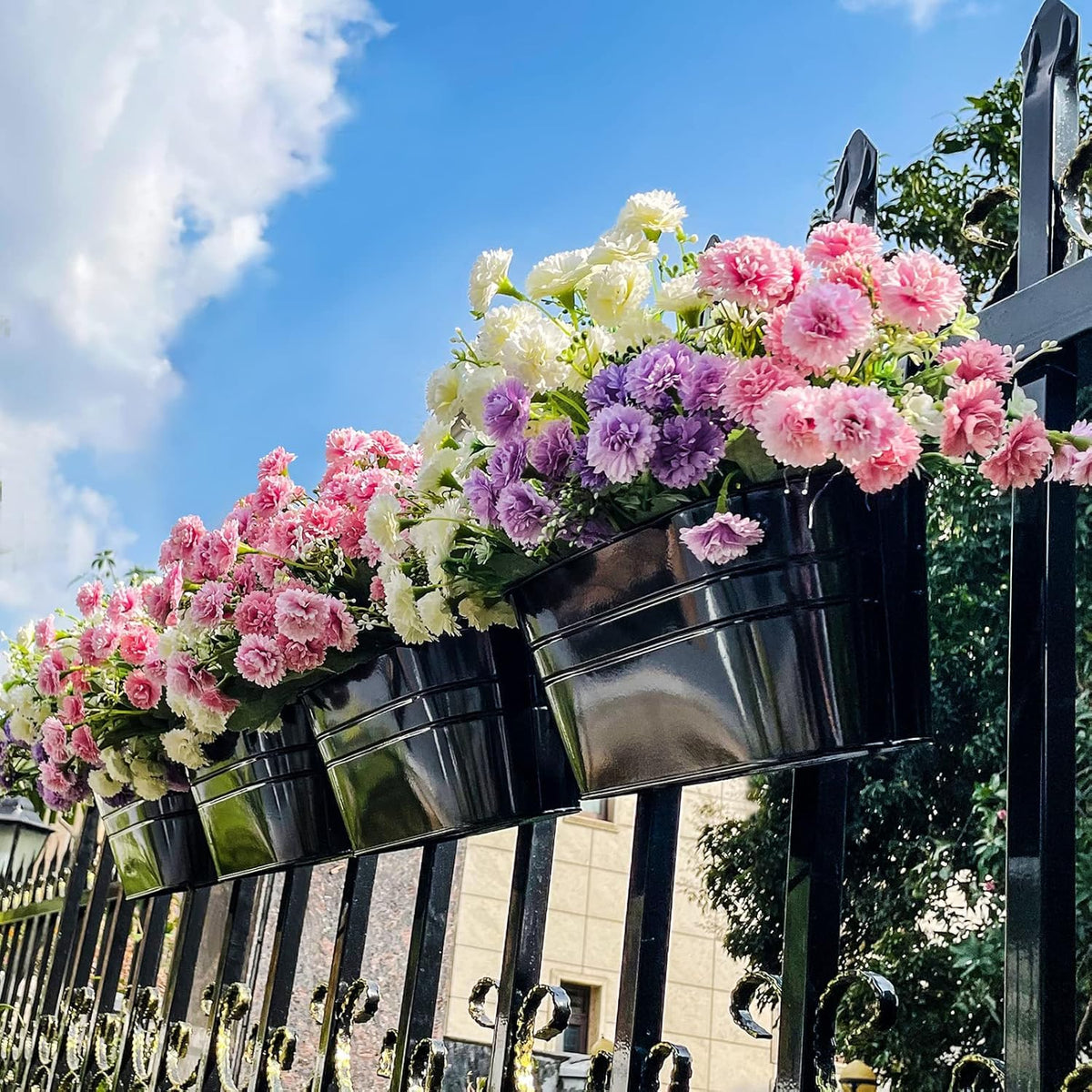 OGIMA wall planters with detachable hooks for easy balcony railing display.