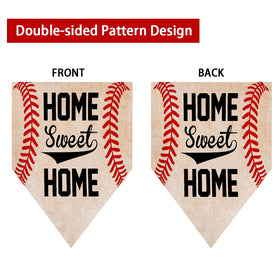Ogiselestyle Home Sweet Home baseball flag 12.5 by 18 inches for outdoor display